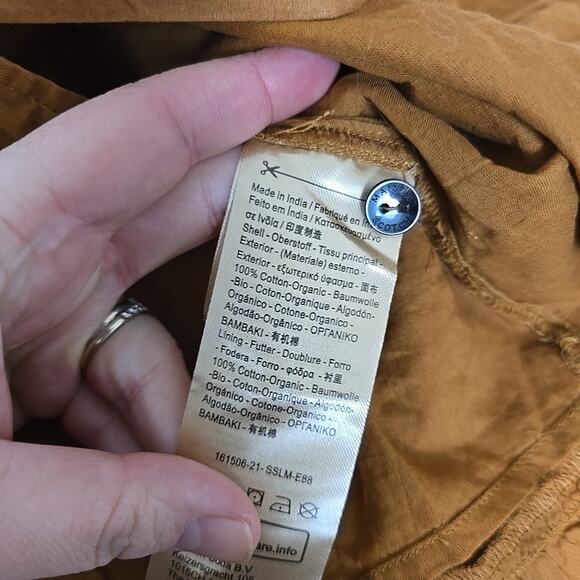 NWT Scotch & Soda Ruffled Frilled Cotton Shirt Dress Brown Size Small Prairie - Picture 4 of 10